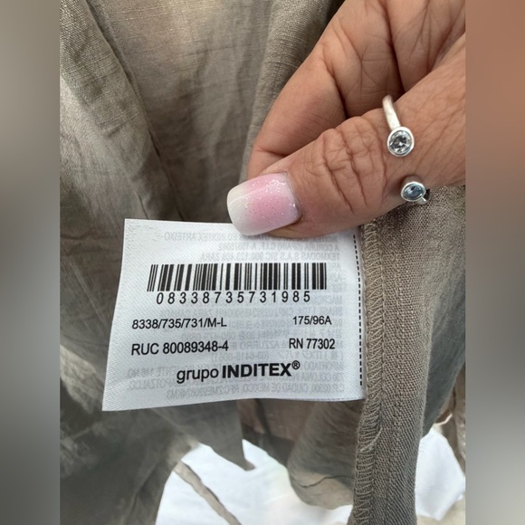 Zara Belted Textured Women's Long Sleeve Kimono Jacket In Beige/Tan Size M/L NWT - Picture 8 of 16